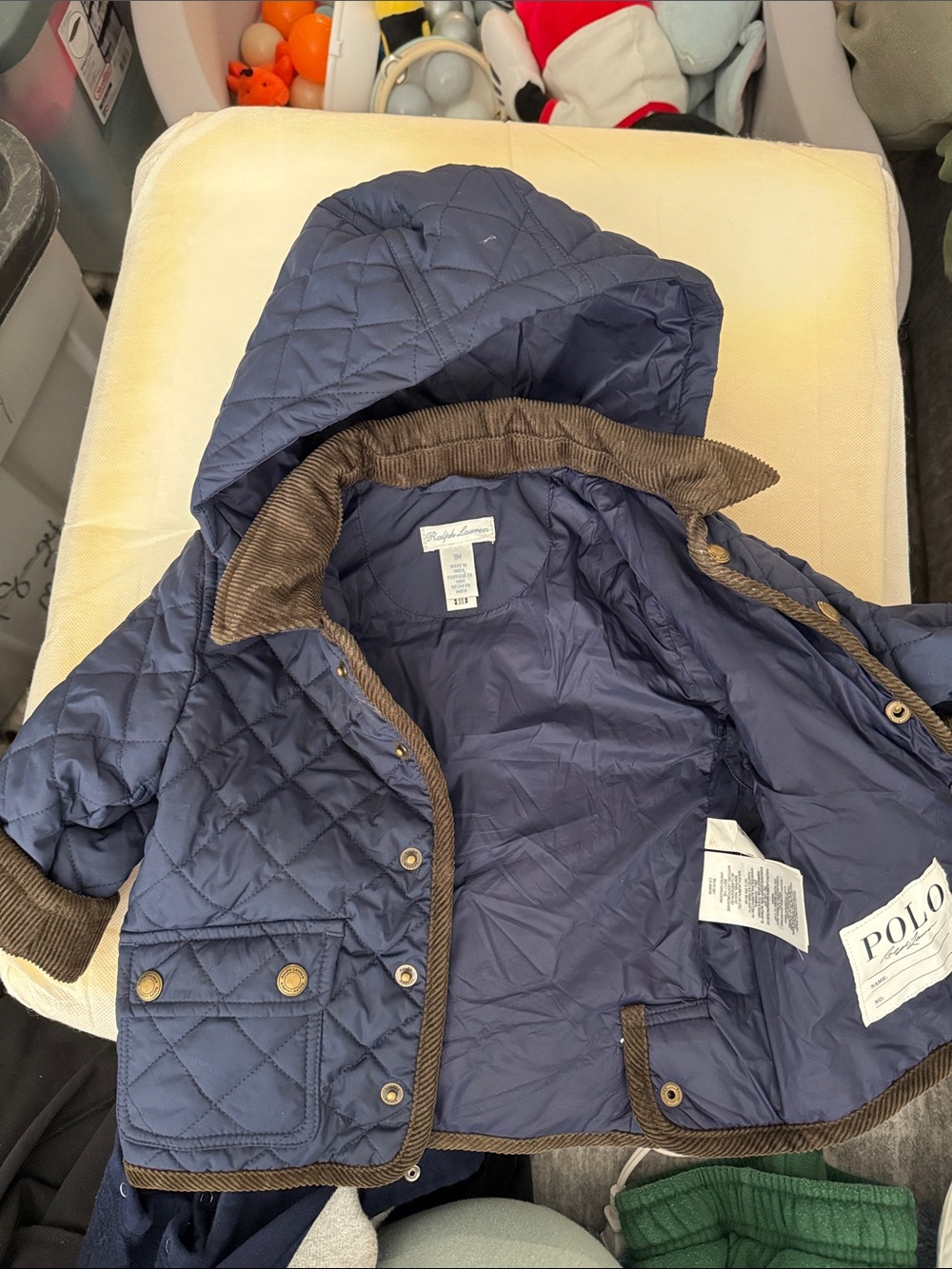 Polo by Ralph Lauren Navy Quilted Hooded Kids Puffer Jacket